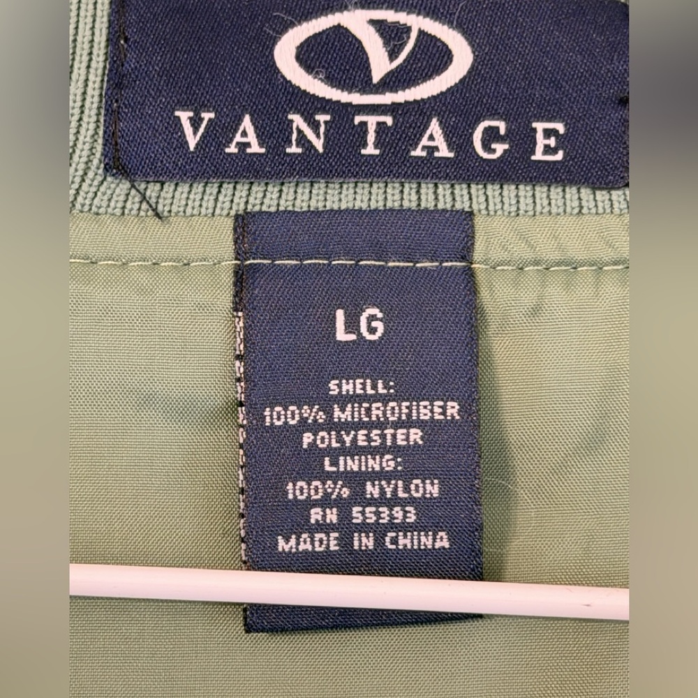 Men’s Vantage Green Crewneck Windbreaker Pullover Large - Picture 2 of 3